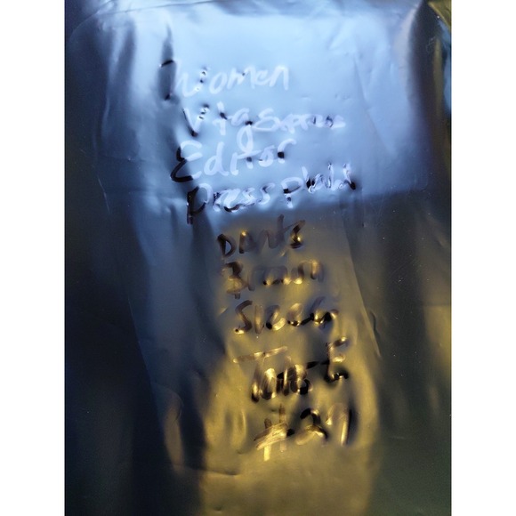 EXPRESS size 6 Brown Plaid Stretch EDITOR Wide Leg Flare Dress Pants Gold Thread - Picture 12 of 12